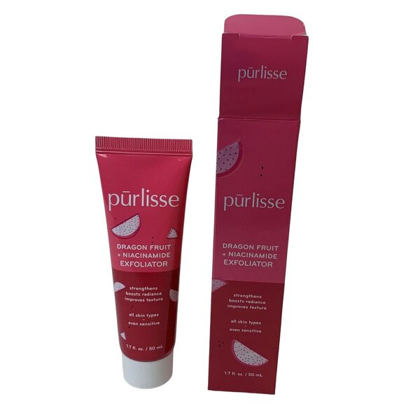 Purlisse Dragon Fruit + Niacinamide Exfoliator 1.7 Fl Oz / 50 mL Sensitive NEW - Picture 2 of 13